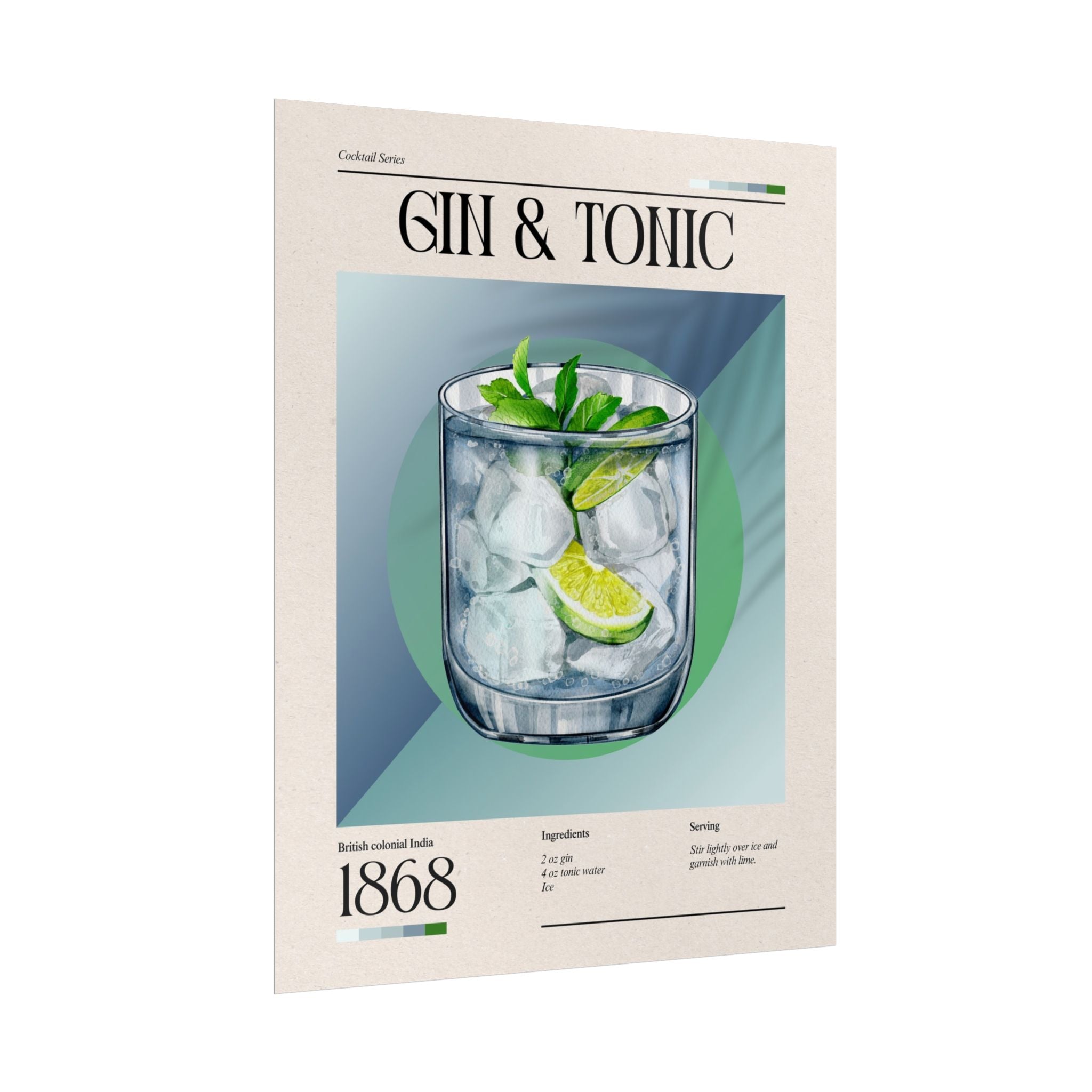 Gin & Tonic Cocktail Poster