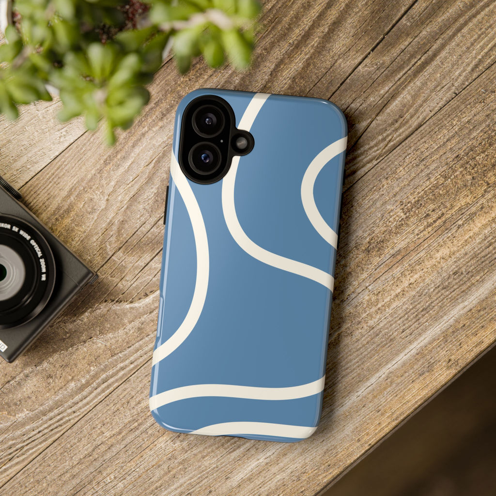 Blue Wavy Abstract Phone Case