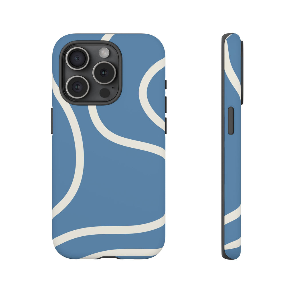 Blue Wavy Abstract Phone Case