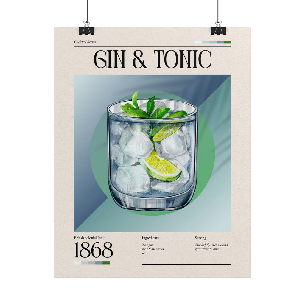 Gin & Tonic Cocktail Poster