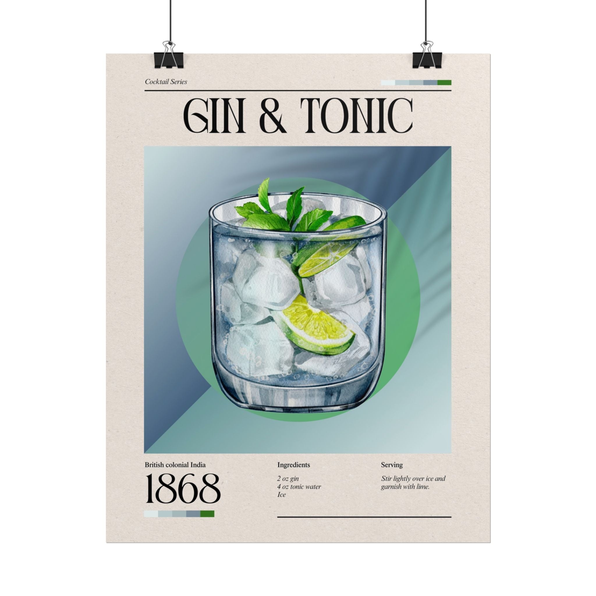 Gin & Tonic Cocktail Poster