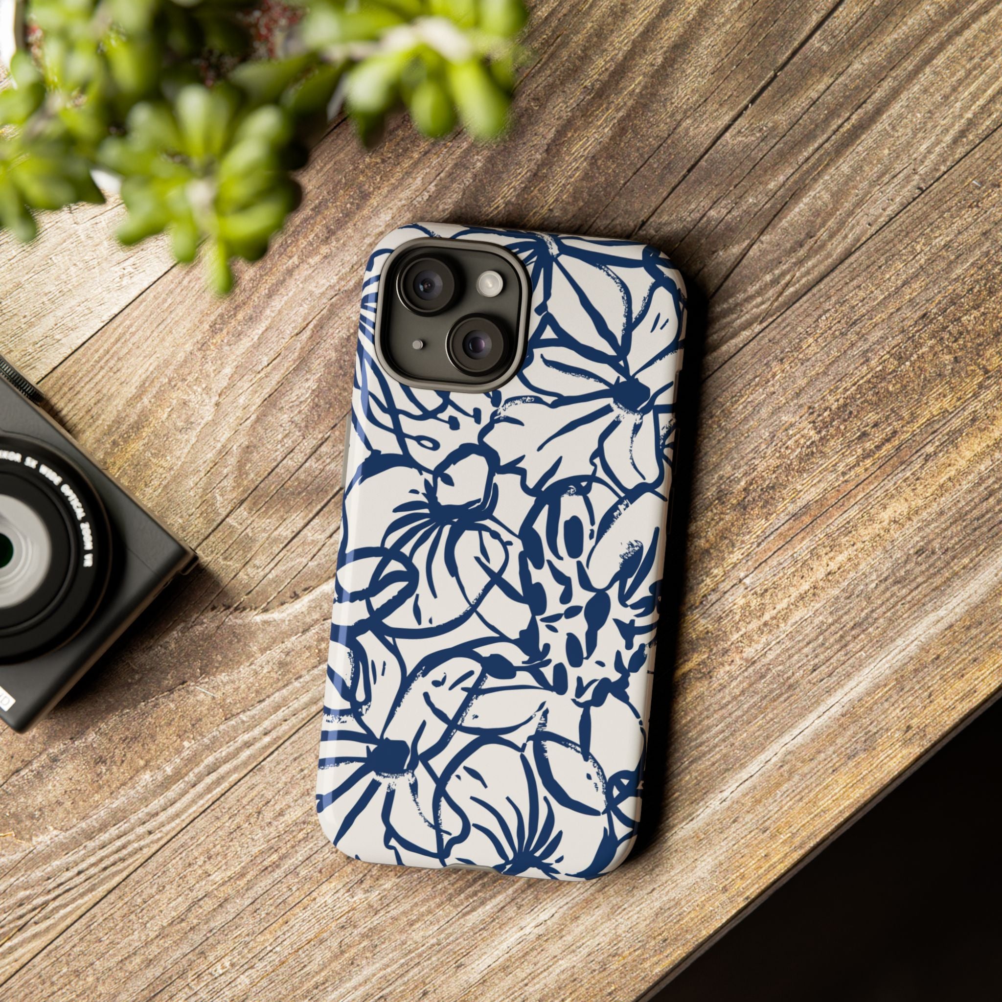 Navy Floral Phone Case