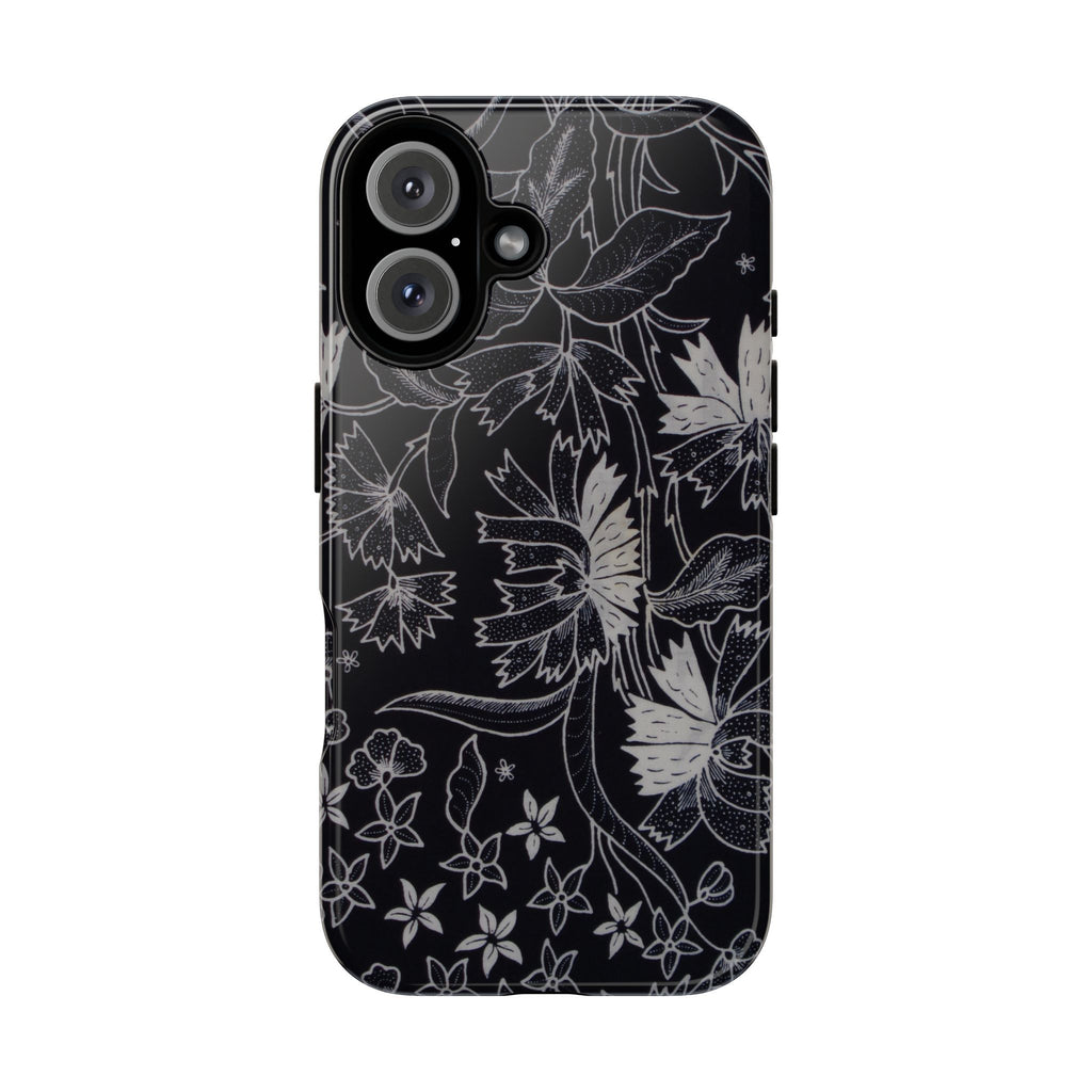Floral Black Botanical Phone Cover