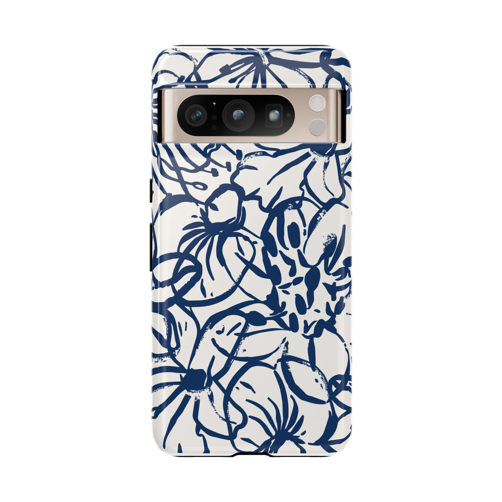 Navy Floral Phone Case