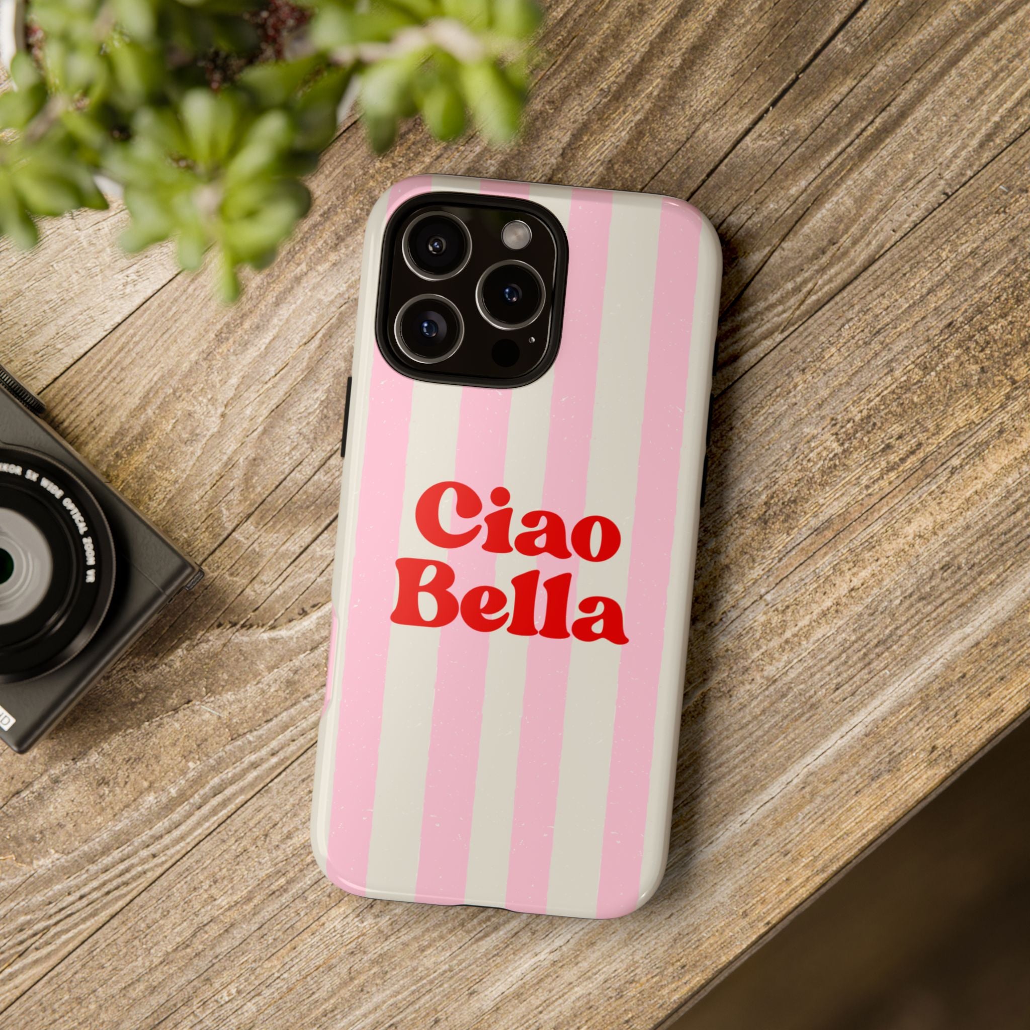 Pink Stripe Ciao Bella Phone Case