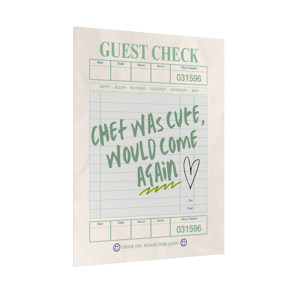 Guest Check Cute Chef Poster