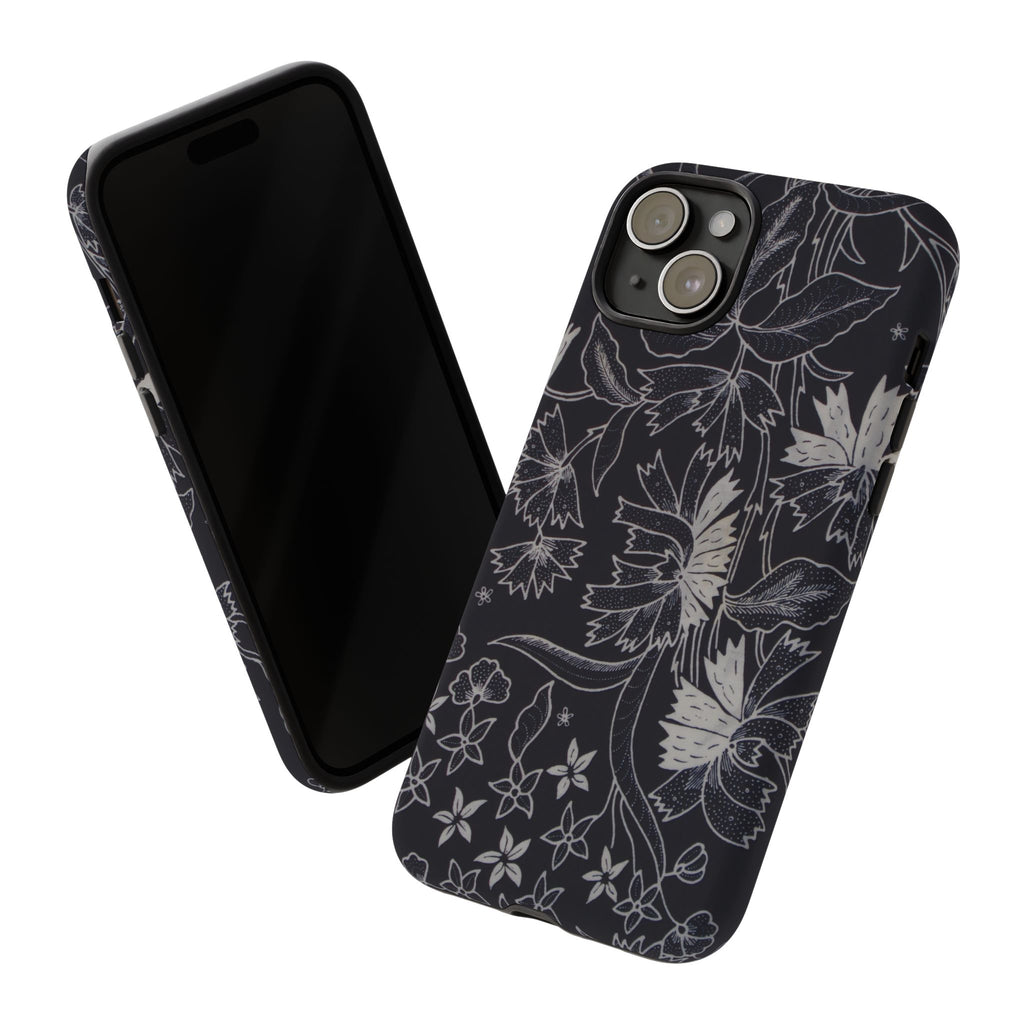 Floral Black Botanical Phone Cover