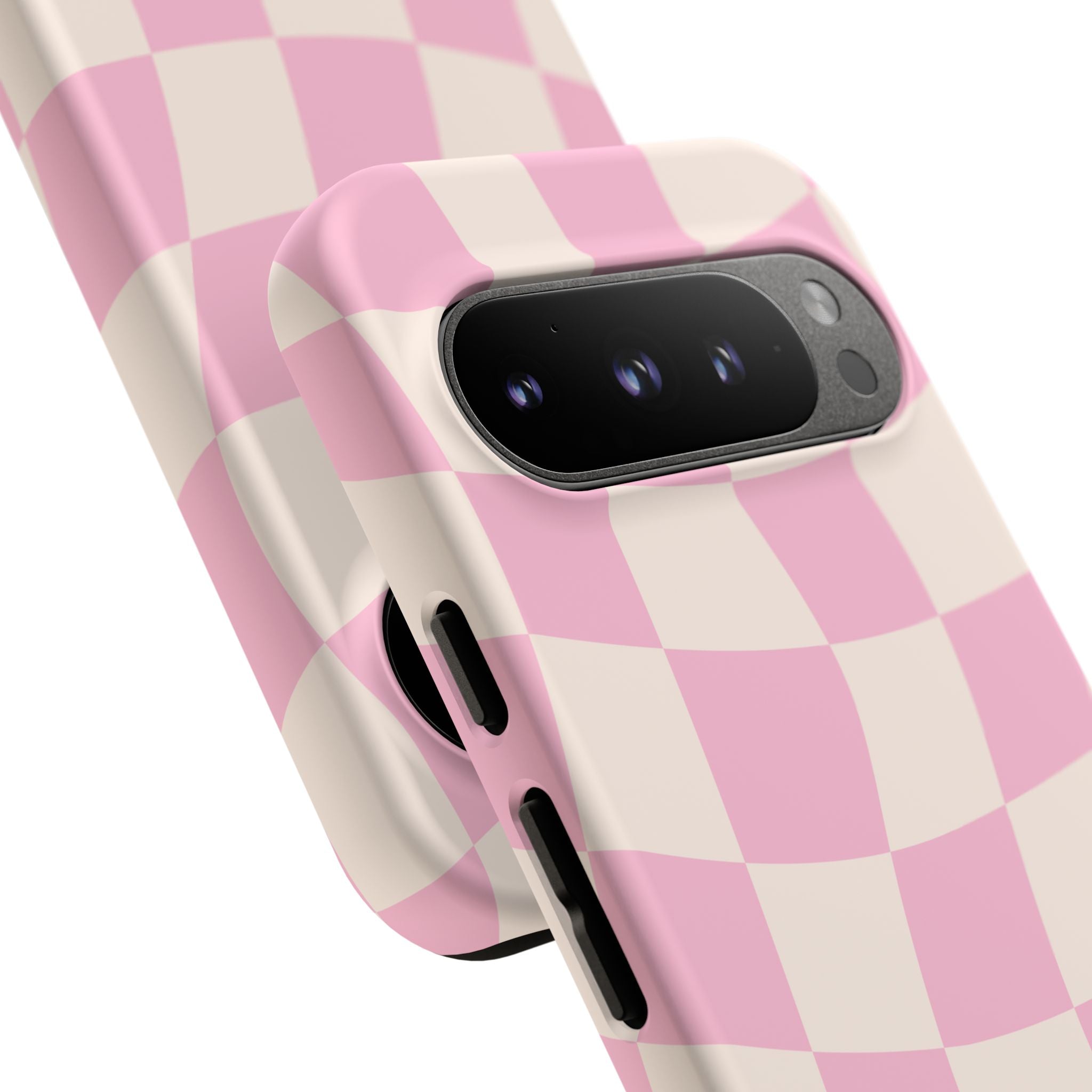Pink Wavy Checker Tough Phone Case