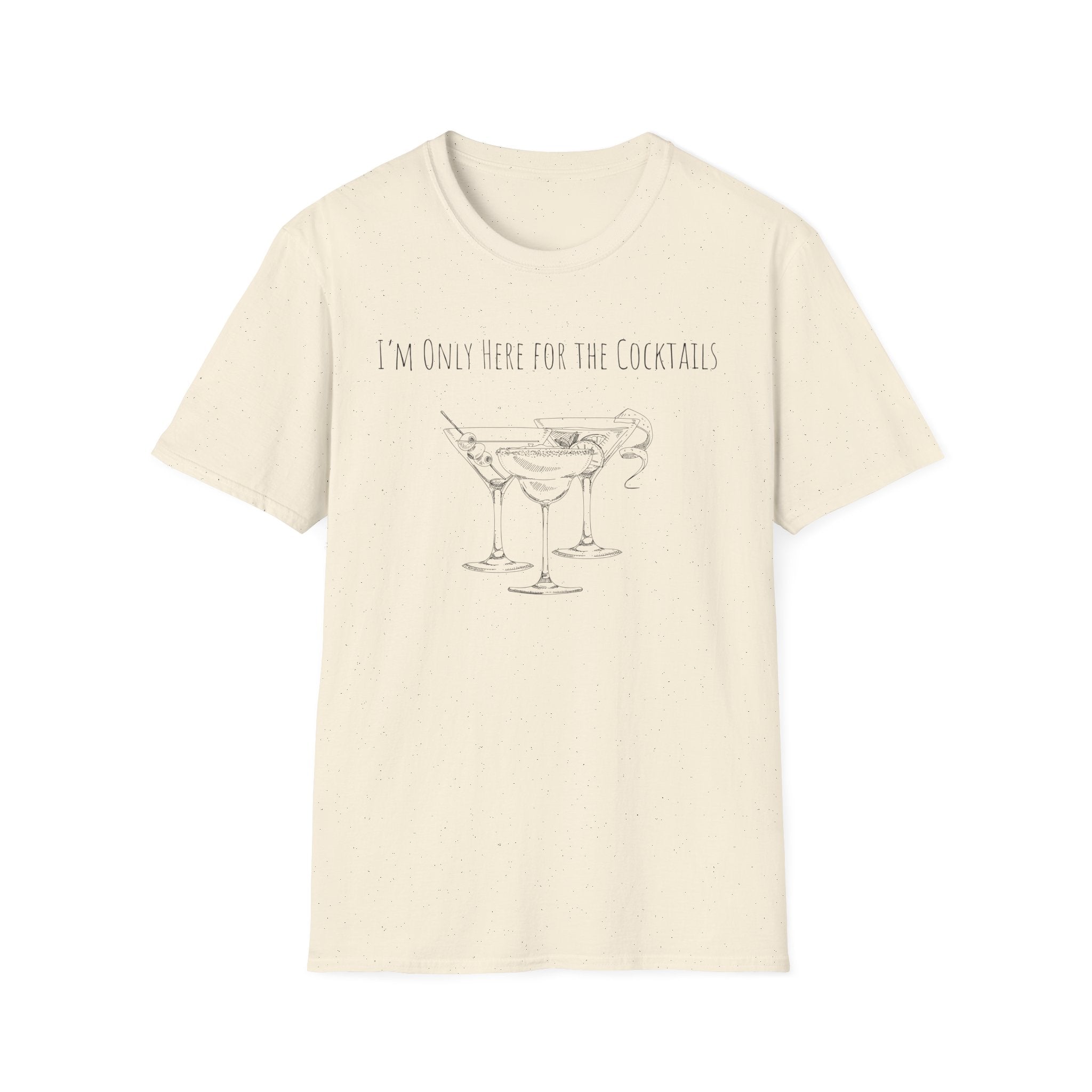 "I’m Only Here for the Cocktails" Minimal Bar Tee