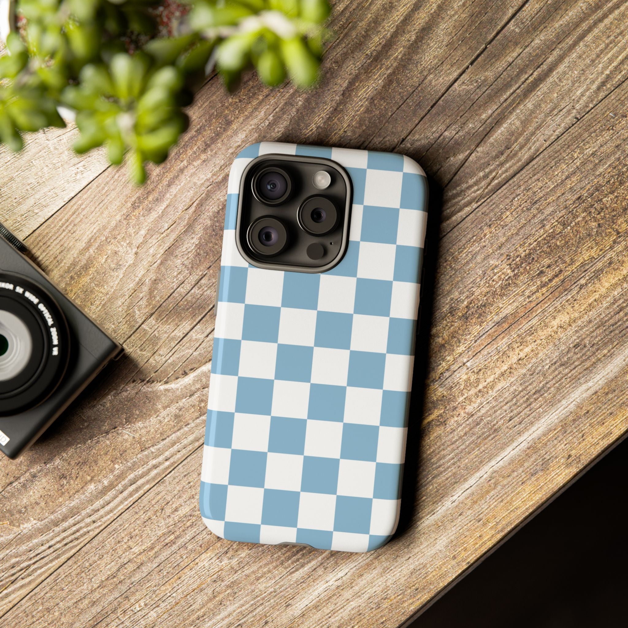 Blue Checkerboard Tough Phone Case