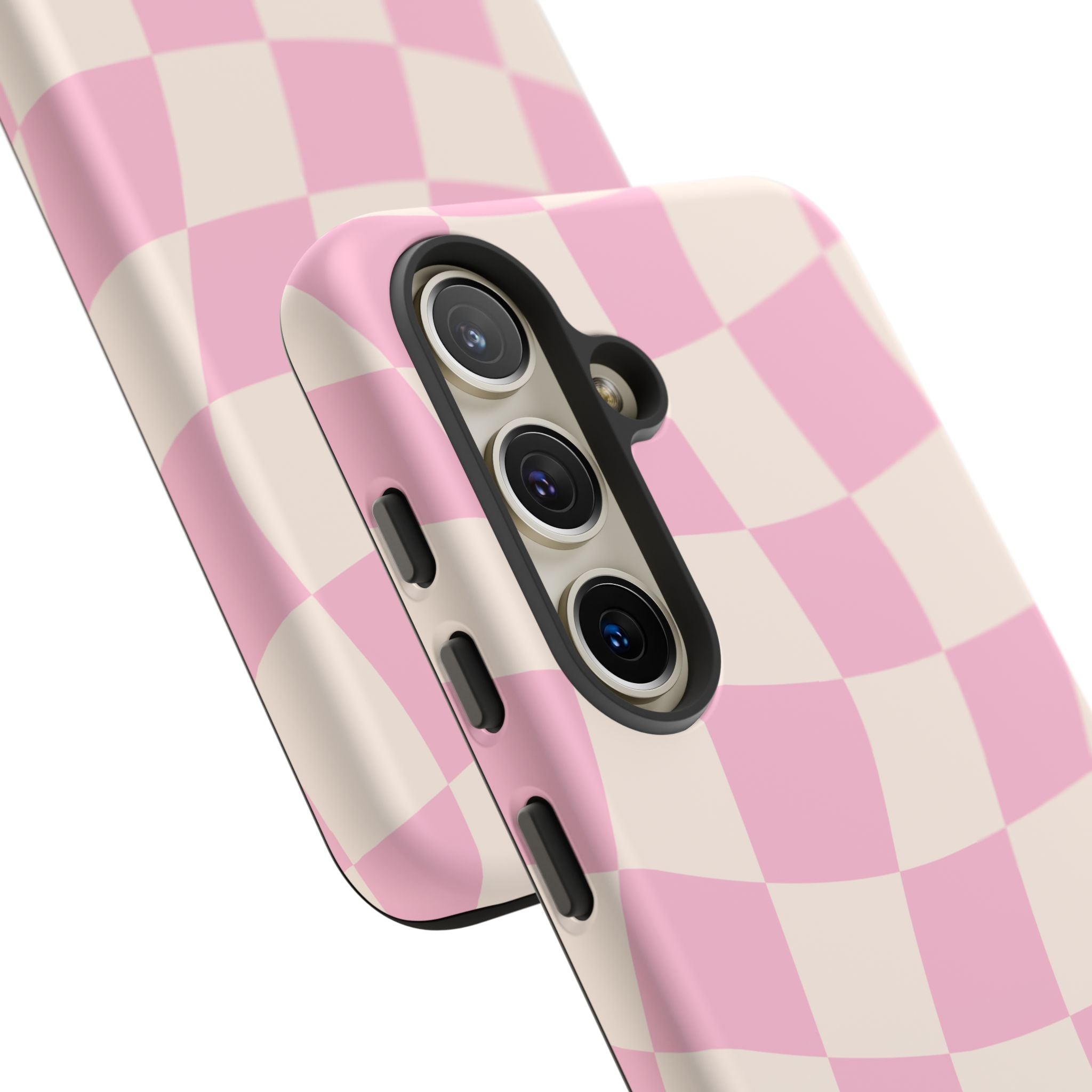 Pink Wavy Checker Tough Phone Case