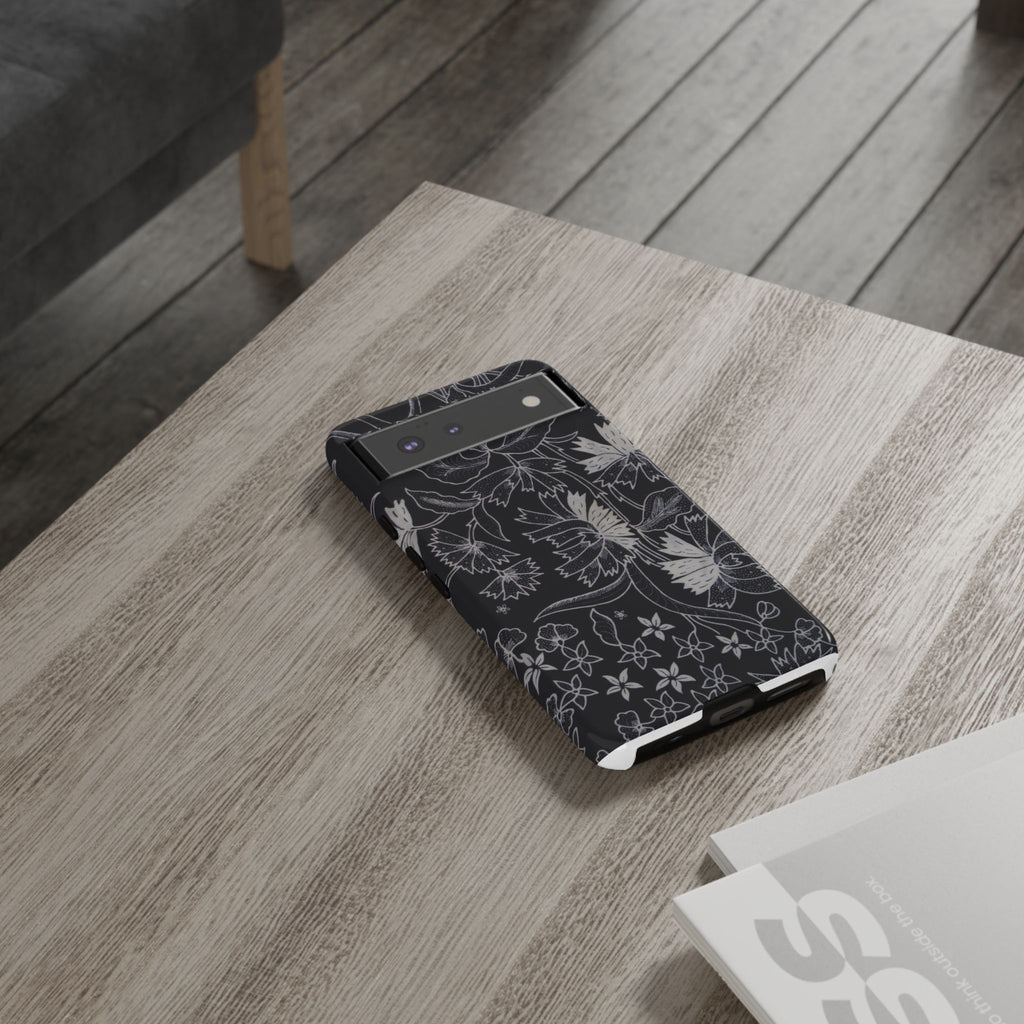 Floral Black Botanical Phone Cover