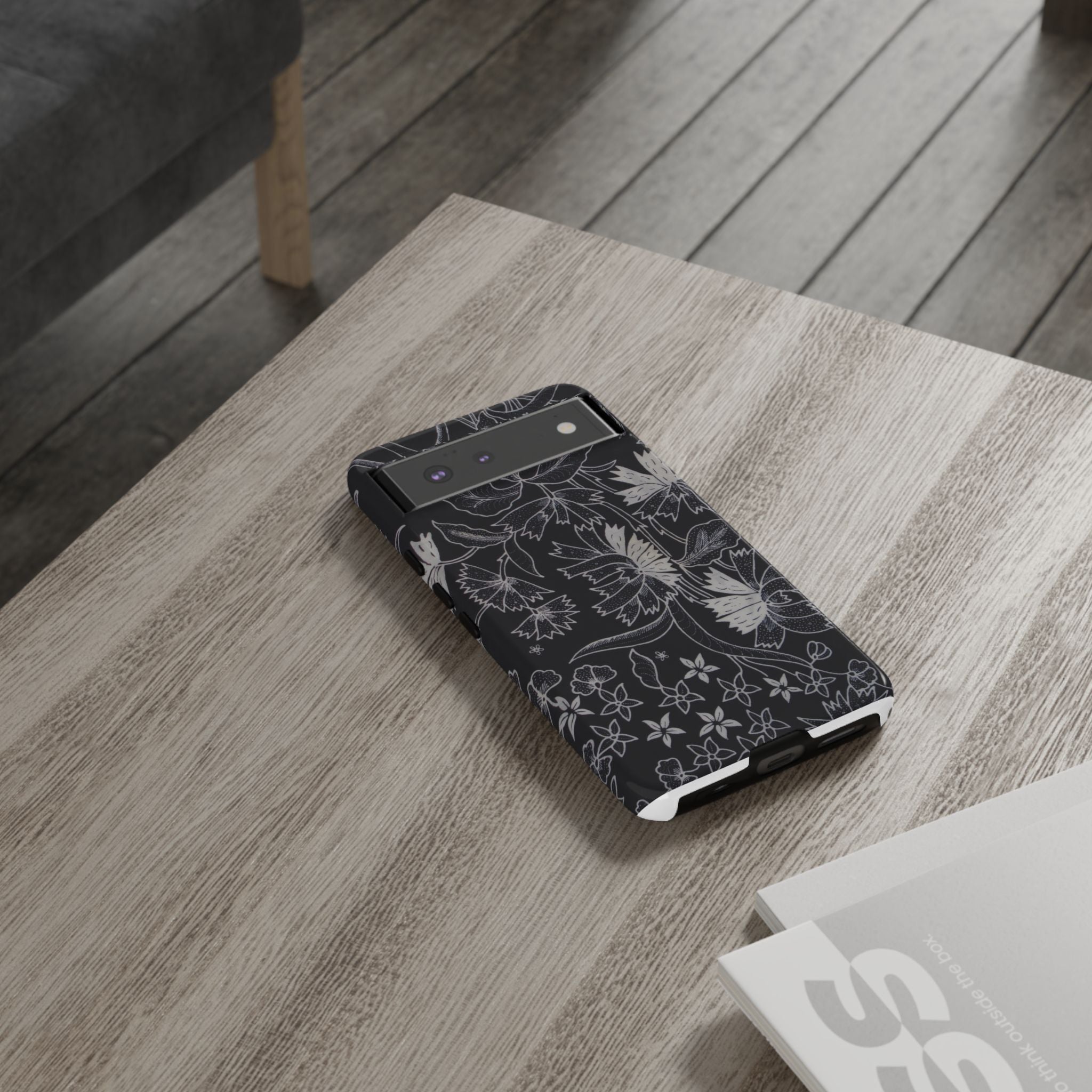 Floral Black Botanical Phone Cover