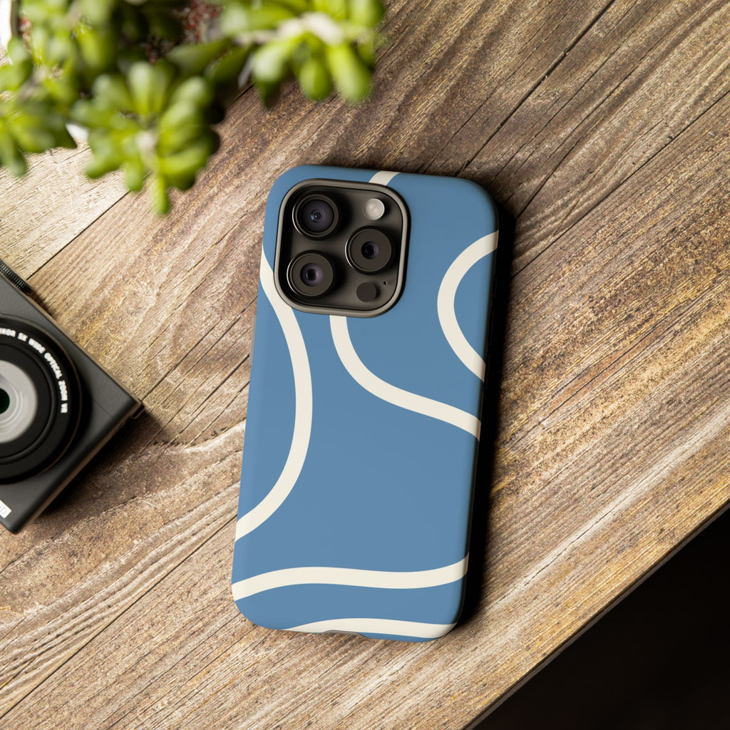 Blue Wavy Abstract Phone Case