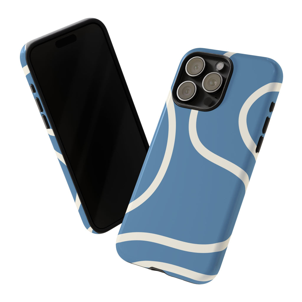 Blue Wavy Abstract Phone Case