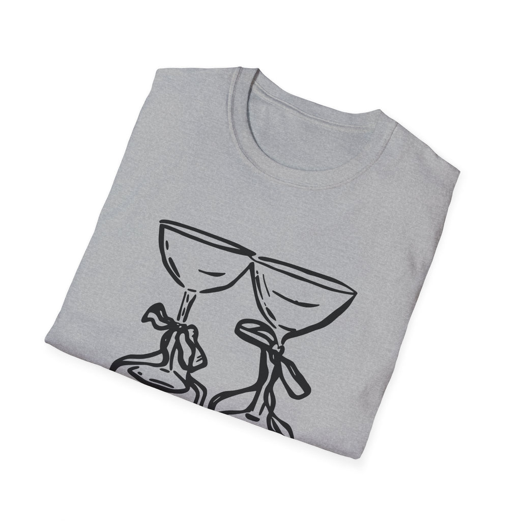 Wine Glasses Line Art T-Shirt