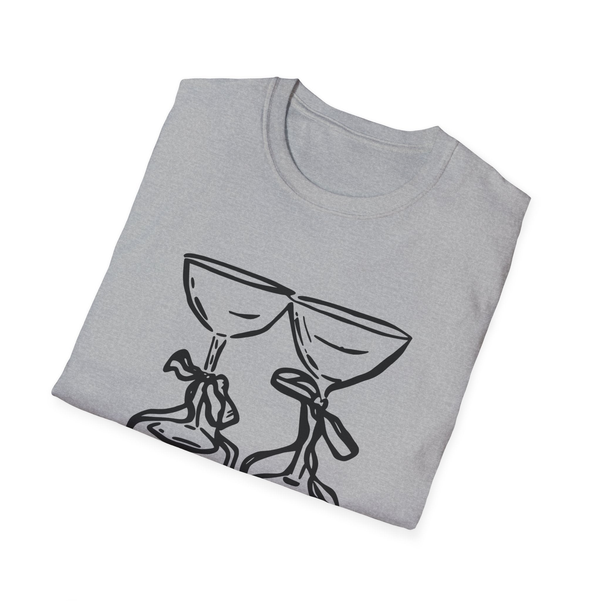 Wine Glasses Line Art T-Shirt