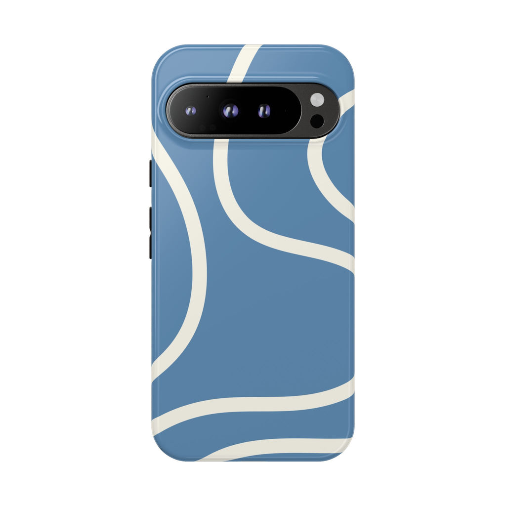 Blue Wavy Abstract Phone Case