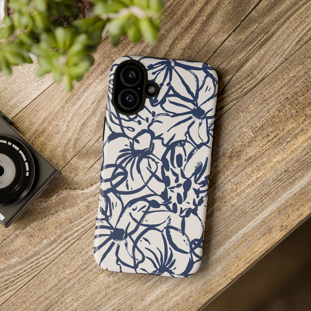 Navy Floral Phone Case