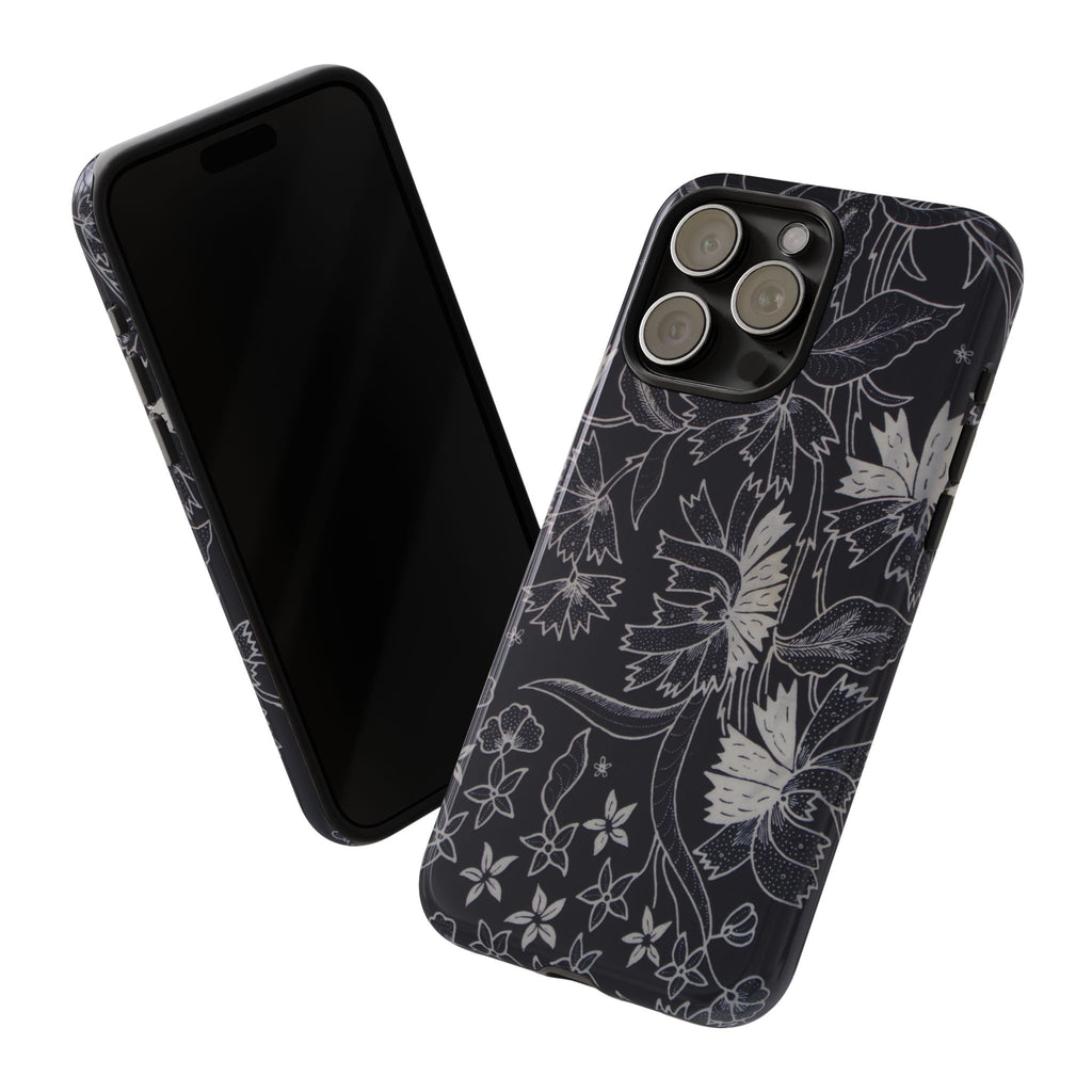 Floral Black Botanical Phone Cover