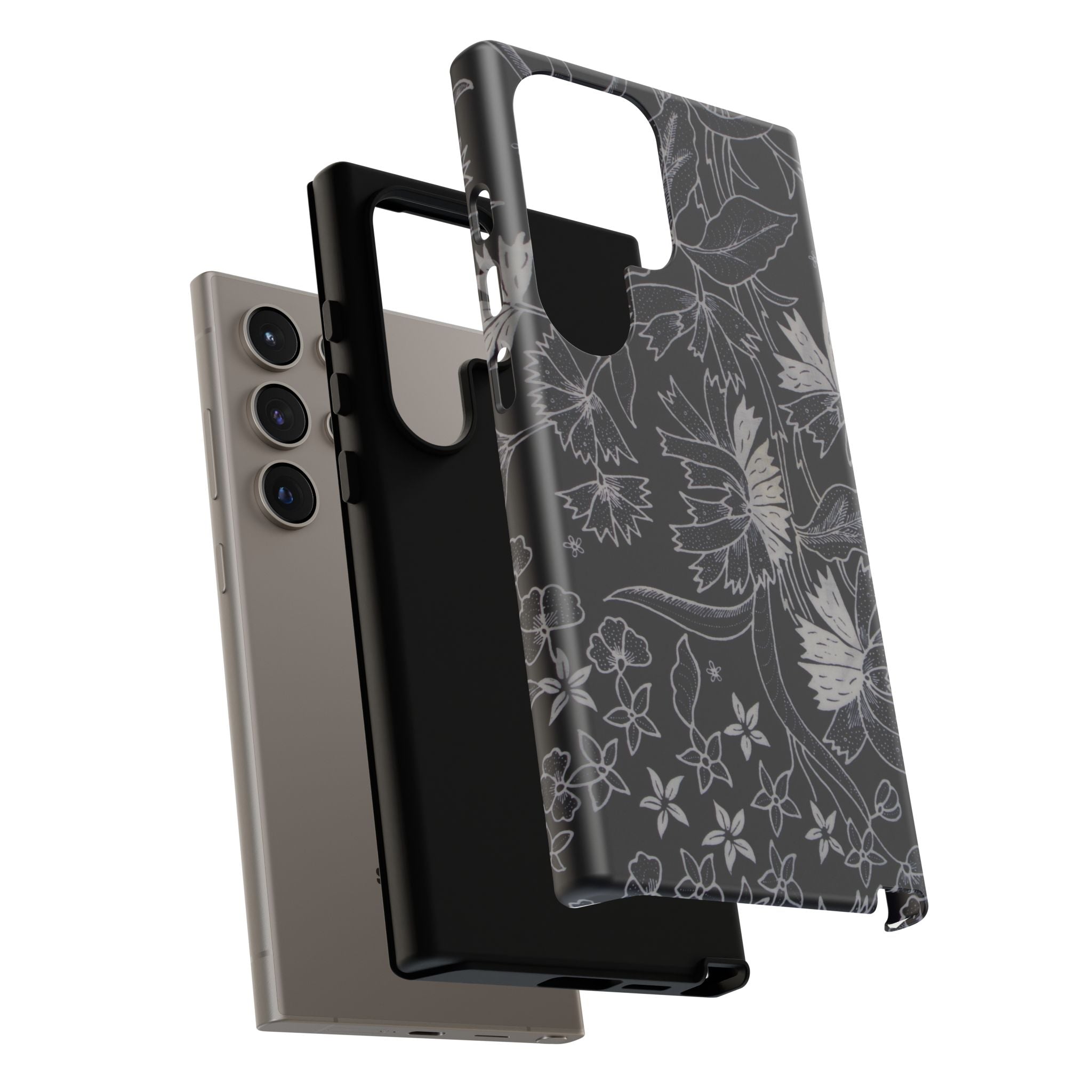 Floral Black Botanical Phone Cover