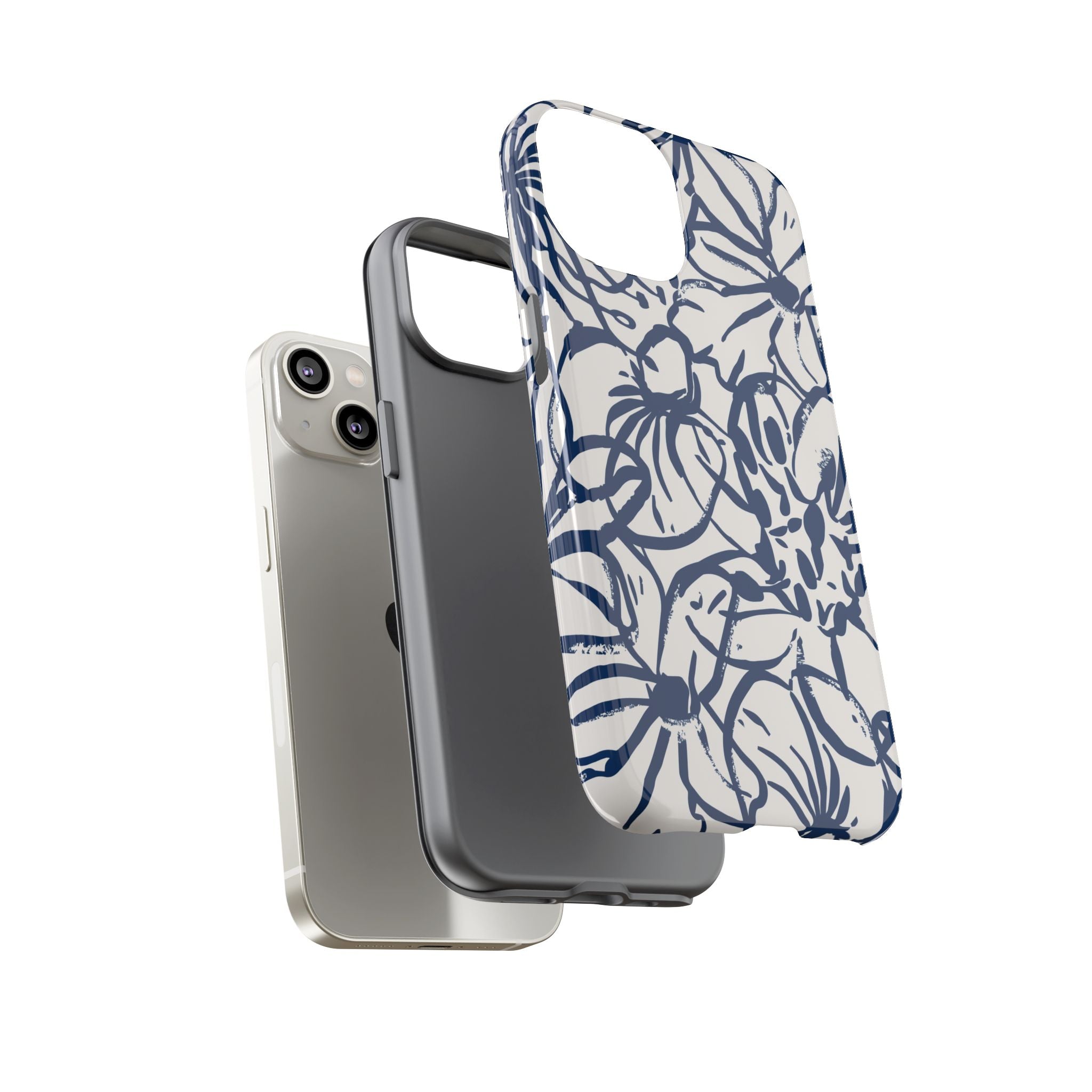 Navy Floral Phone Case