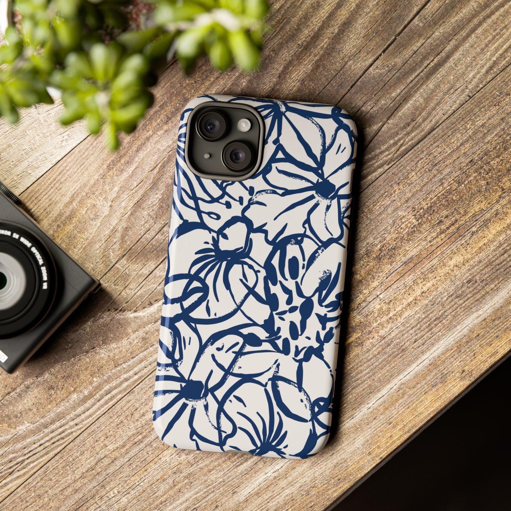Navy Floral Phone Case