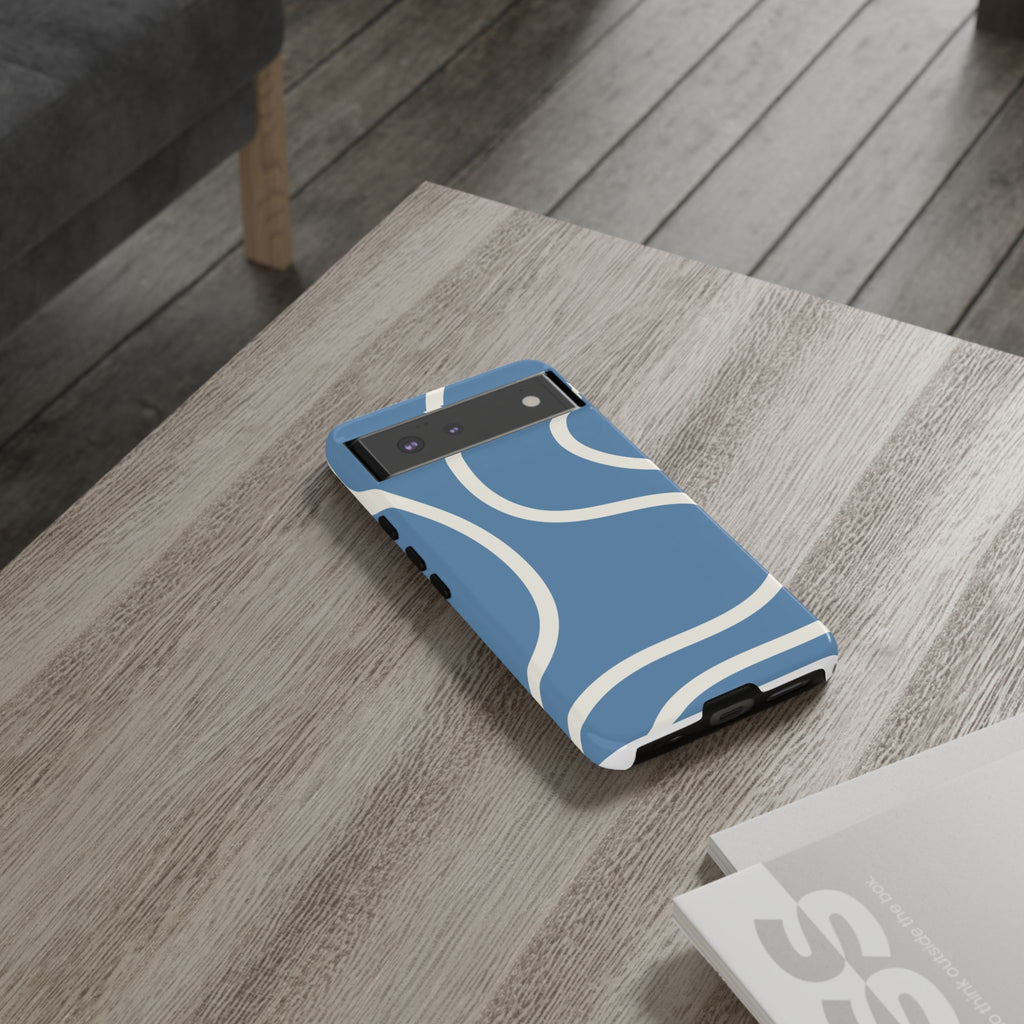 Blue Wavy Abstract Phone Case