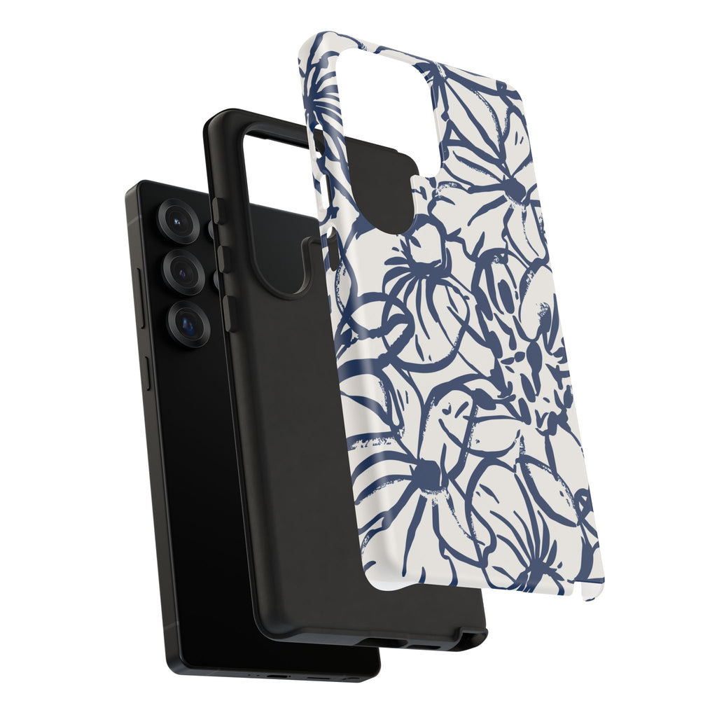 Navy Floral Phone Case