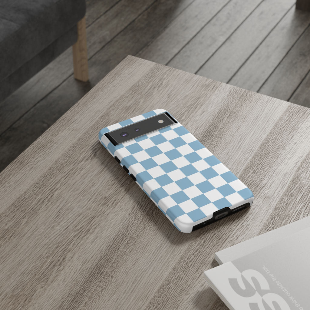 Blue Checkerboard Tough Phone Case