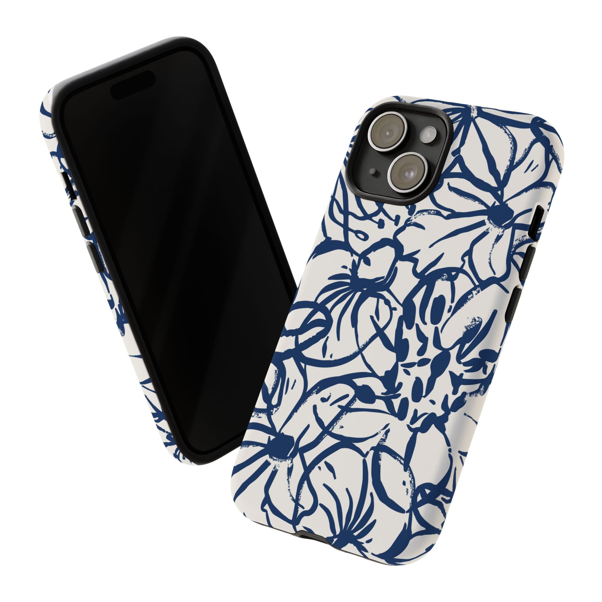 Navy Floral Phone Case