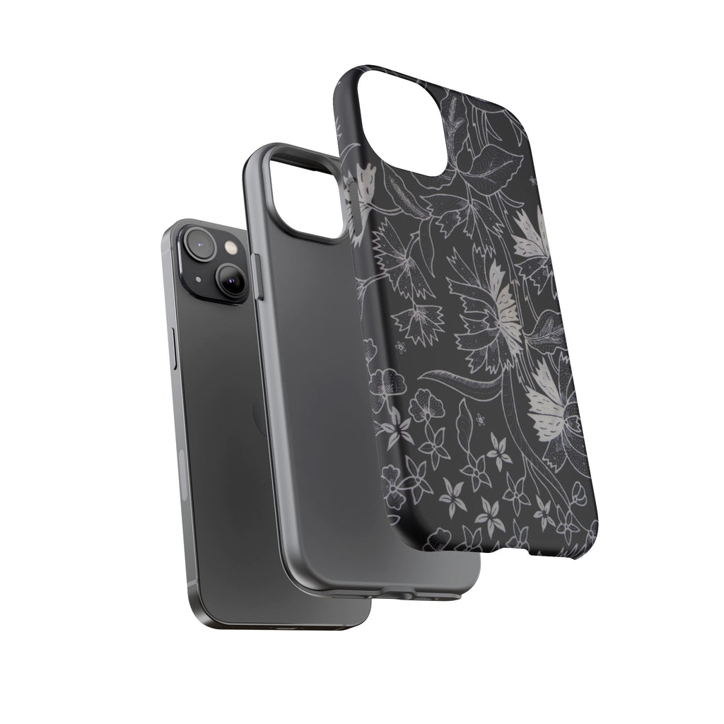 Floral Black Botanical Phone Cover