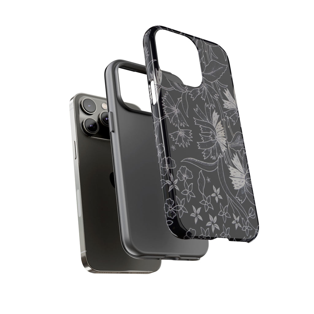 Floral Black Botanical Phone Cover
