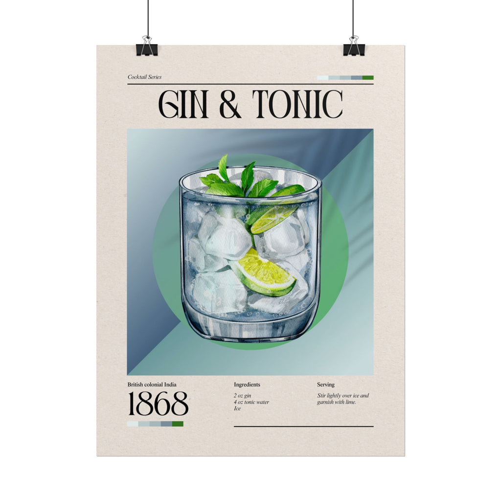 Gin & Tonic Cocktail Poster
