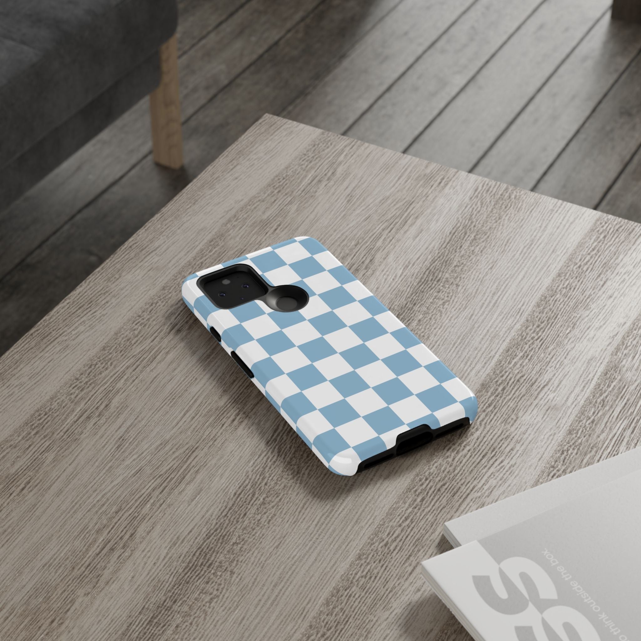 Blue Checkerboard Tough Phone Case
