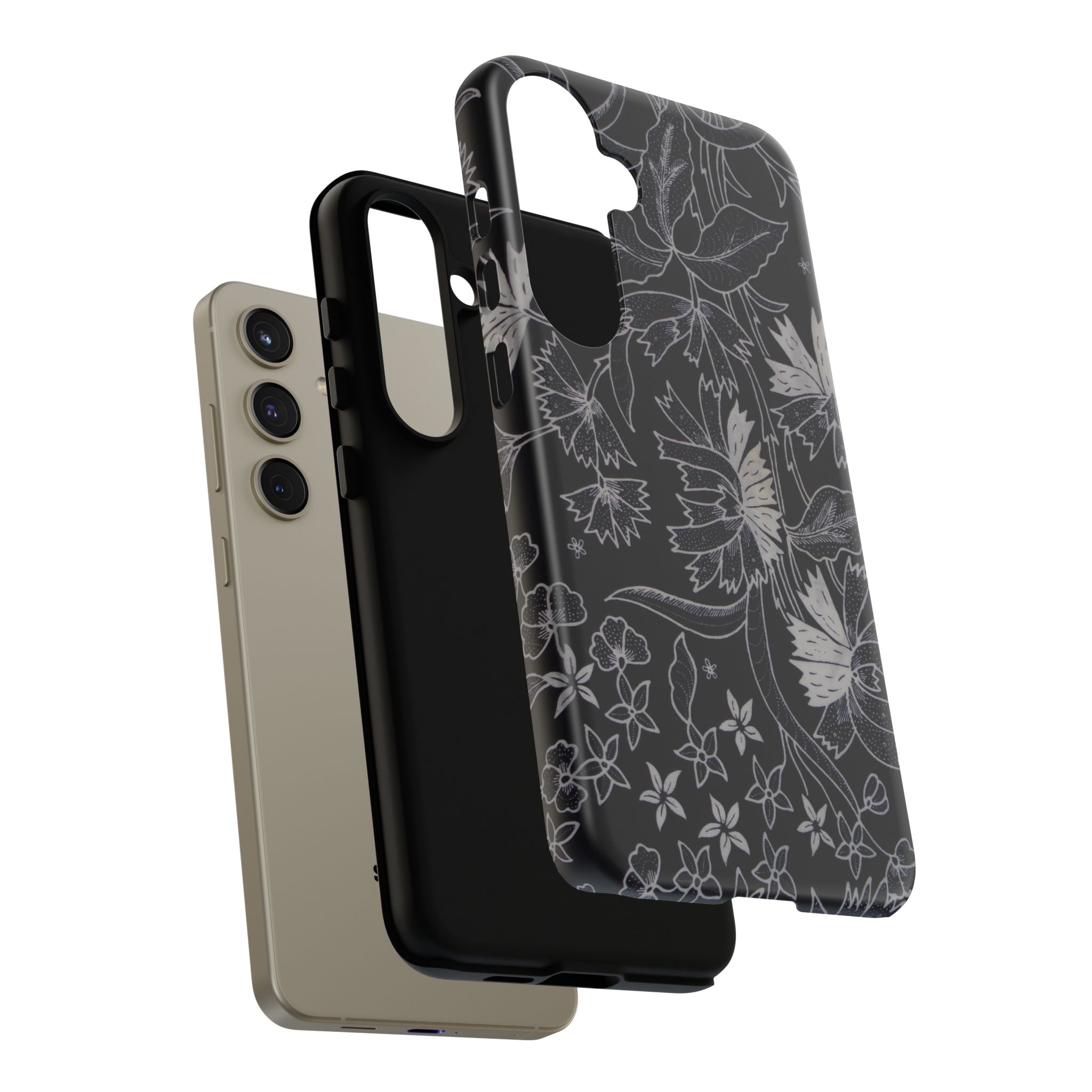 Floral Black Botanical Phone Cover