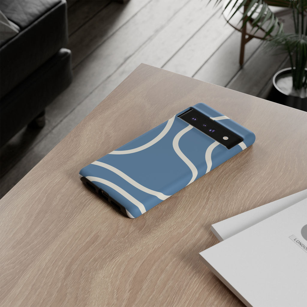 Blue Wavy Abstract Phone Case