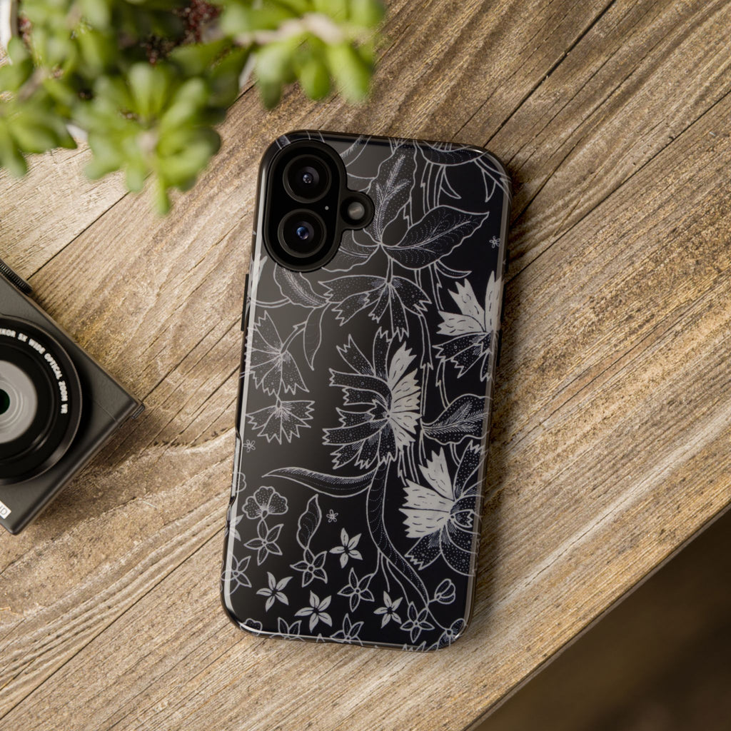 Floral Black Botanical Phone Cover