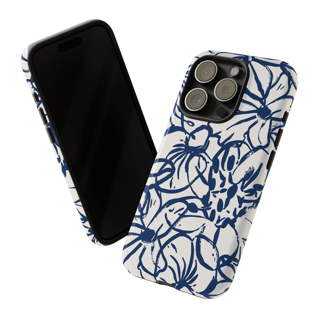 Navy Floral Phone Case