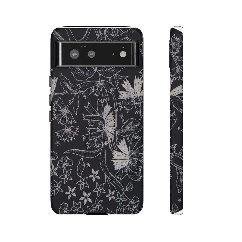 Floral Black Botanical Phone Cover