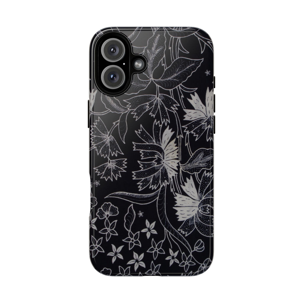 Floral Black Botanical Phone Cover
