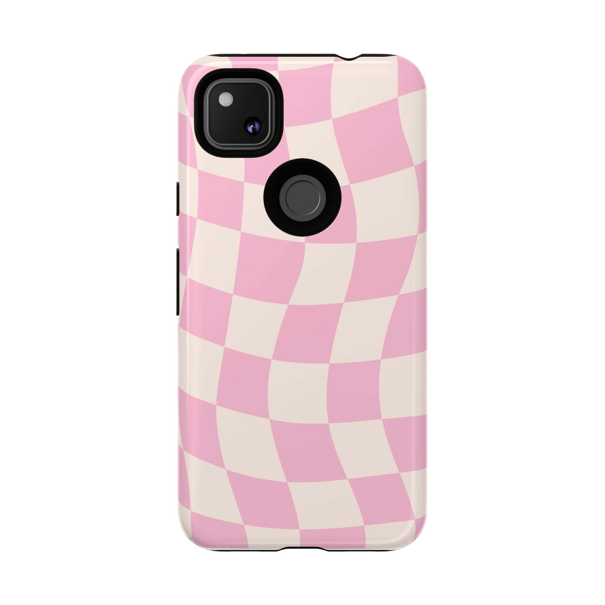 Pink Wavy Checker Tough Phone Case