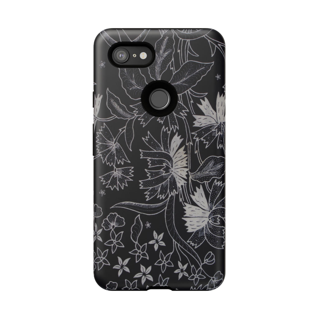 Floral Black Botanical Phone Cover