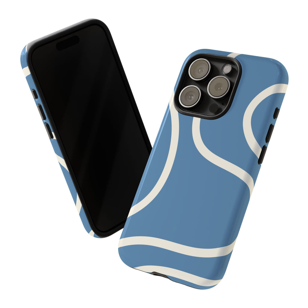 Blue Wavy Abstract Phone Case