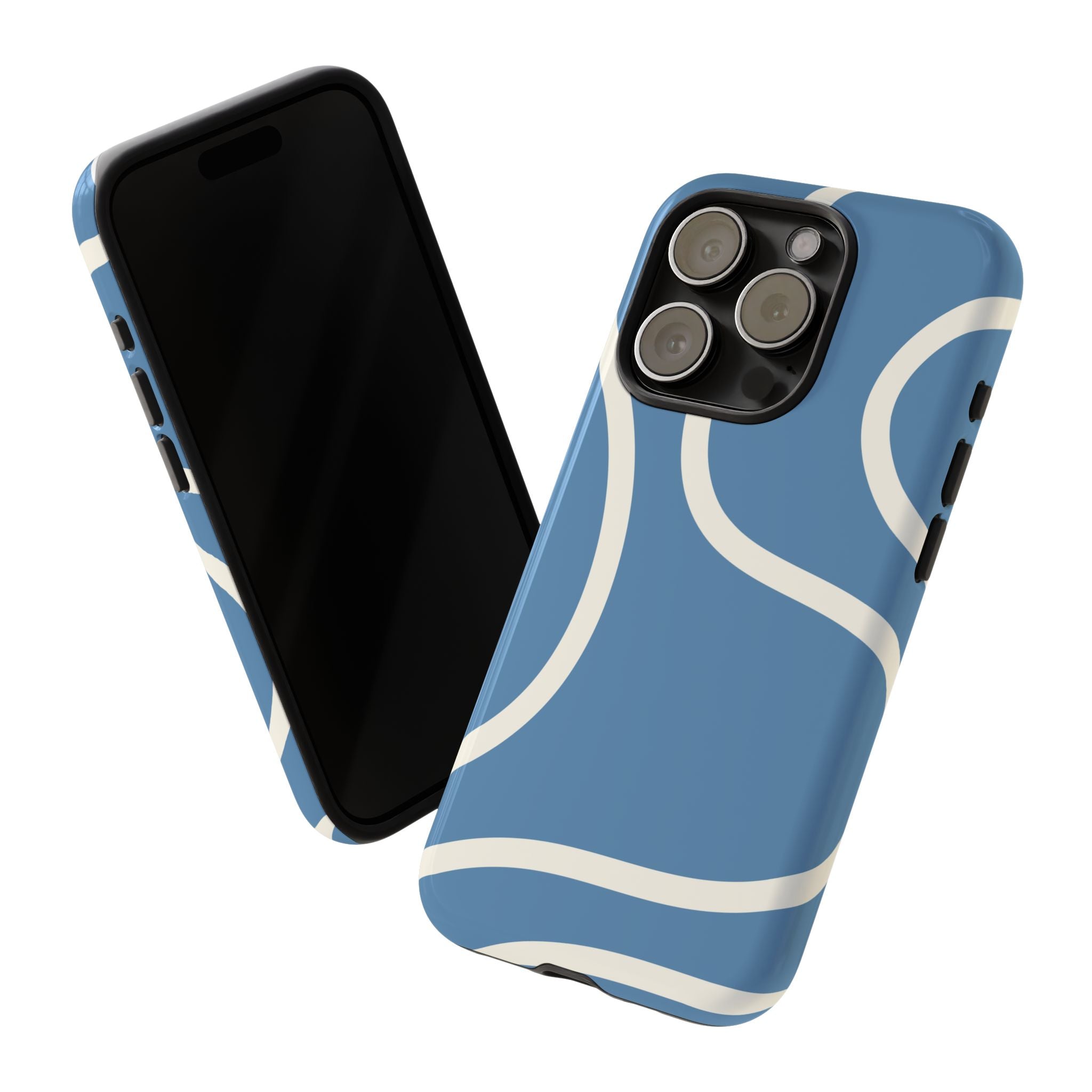 Blue Wavy Abstract Phone Case