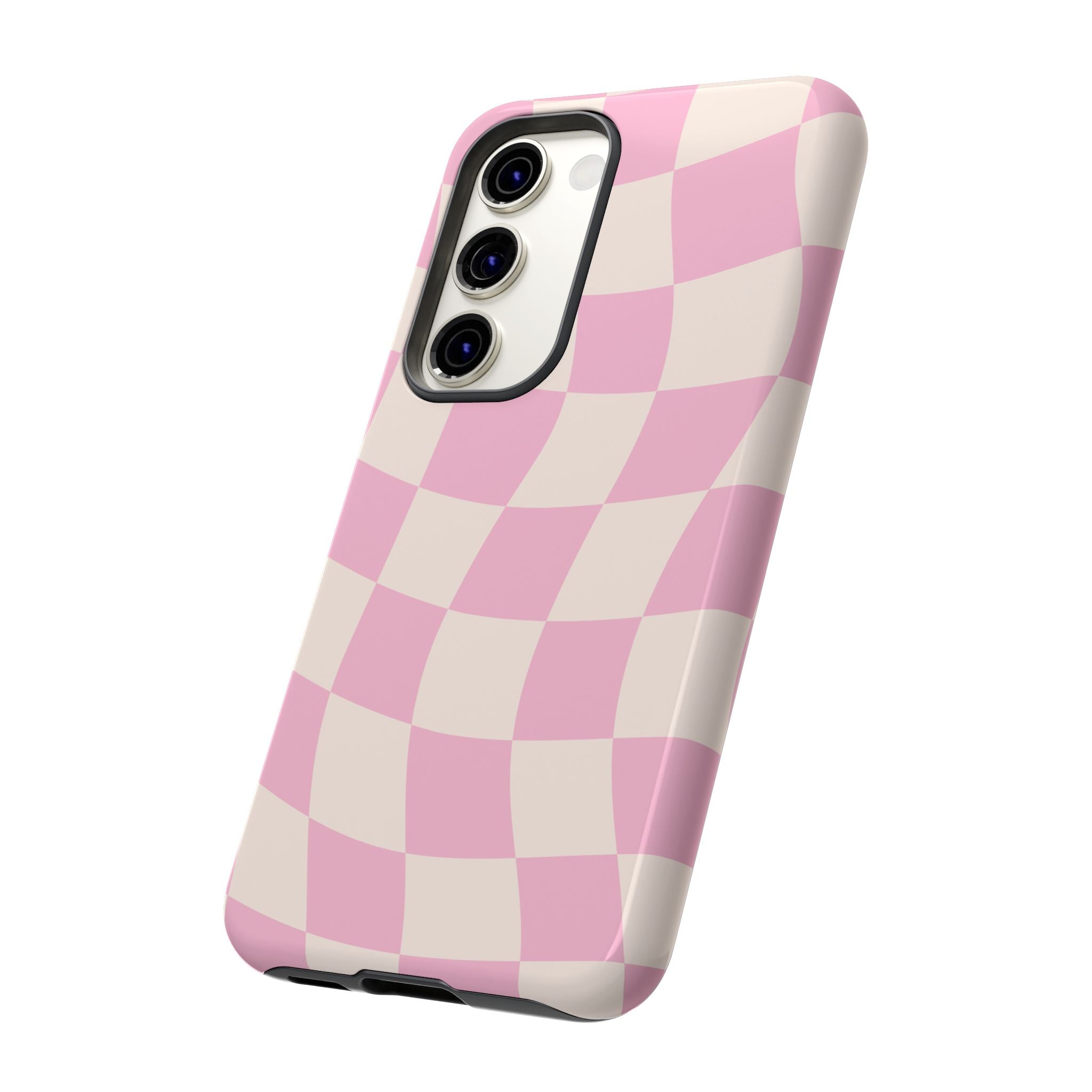 Pink Wavy Checker Tough Phone Case