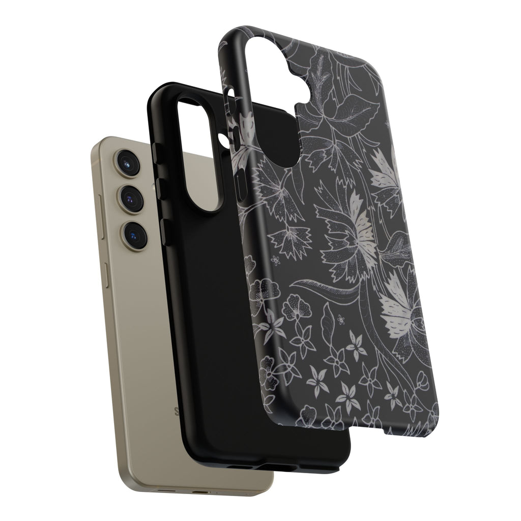 Floral Black Botanical Phone Cover