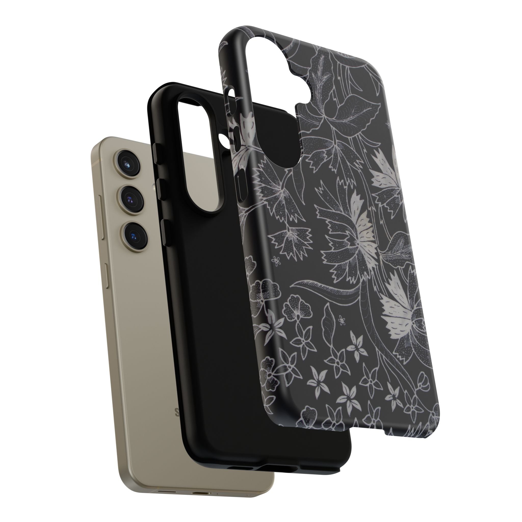 Floral Black Botanical Phone Cover