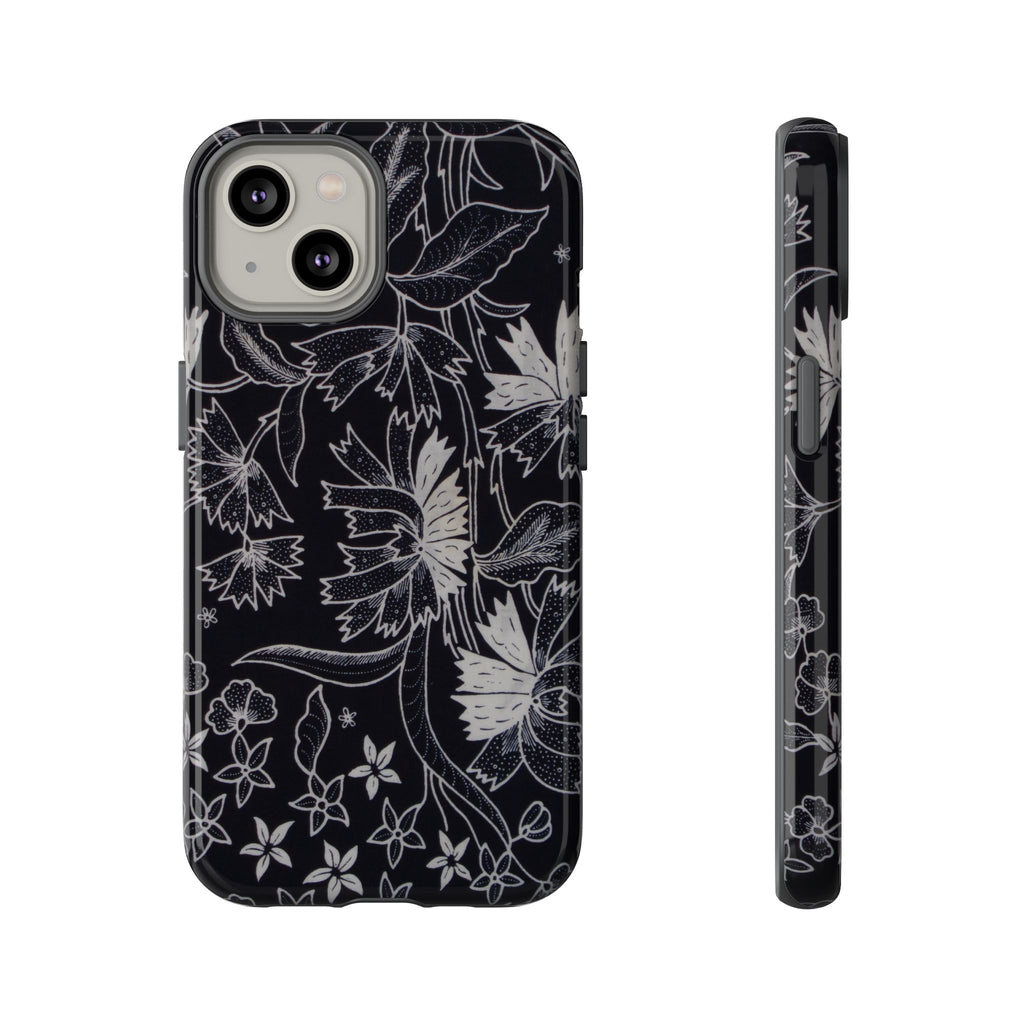 Floral Black Botanical Phone Cover