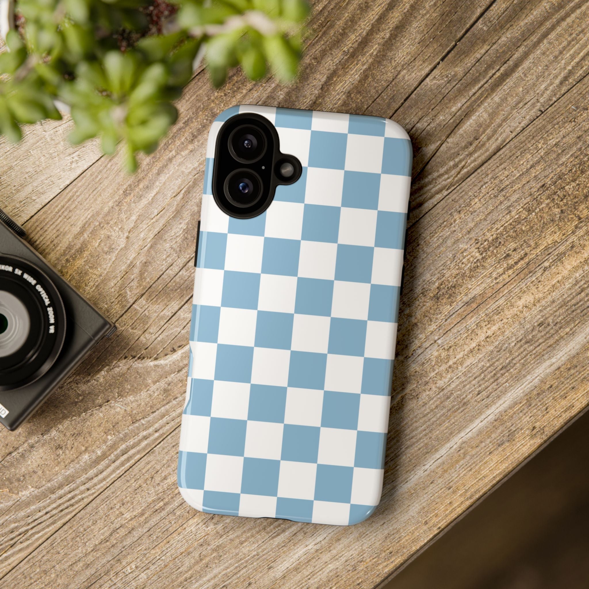Blue Checkerboard Tough Phone Case